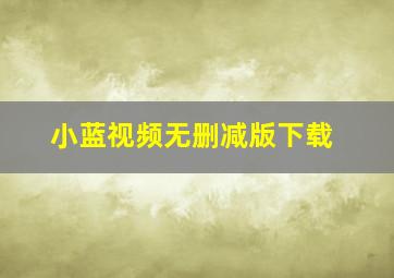 小蓝视频无删减版下载