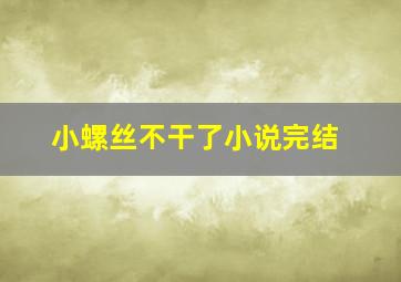 小螺丝不干了小说完结