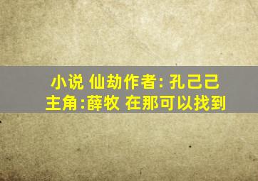 小说 《仙劫》作者: 孔己己 主角:薛牧 在那可以找到。