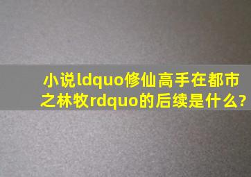 小说“修仙高手在都市之林牧”的后续是什么?