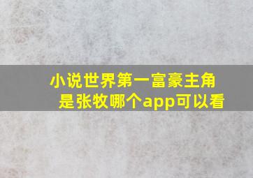 小说《世界第一富豪》主角是张牧哪个app可以看