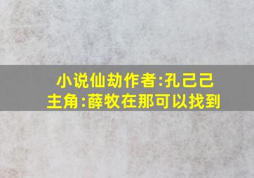 小说《仙劫》作者:孔己己主角:薛牧在那可以找到。