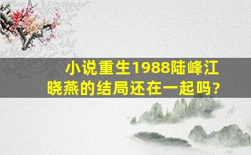 小说《重生1988》陆峰江晓燕的结局还在一起吗?