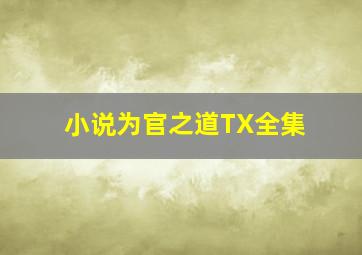 小说为官之道TX全集