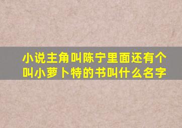 小说主角叫陈宁里面还有个叫小萝卜特的书叫什么名字