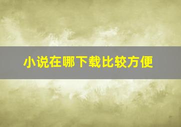 小说在哪下载比较方便