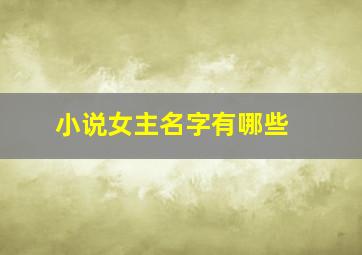 小说女主名字有哪些 