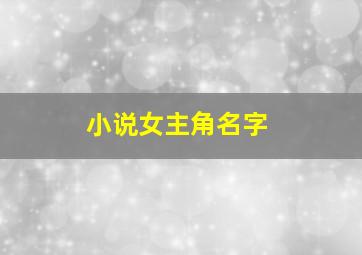 小说女主角名字