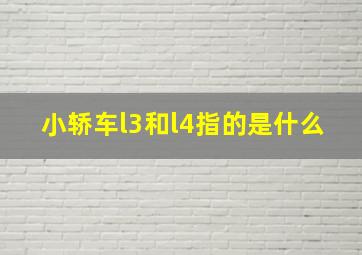 小轿车l3和l4指的是什么(