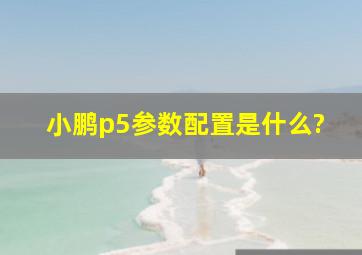 小鹏p5参数配置是什么?