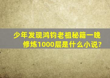 少年发现鸿钧老祖秘籍一晚修炼1000层是什么小说?