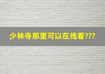 少林寺那里可以在线看???