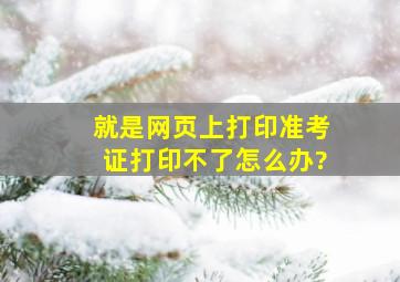 就是网页上打印准考证打印不了。怎么办?