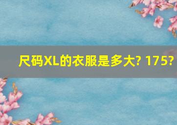 尺码XL的衣服是多大? 175?