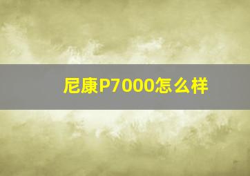 尼康P7000怎么样