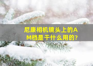 尼康相机镜头上的A,M档是干什么用的?