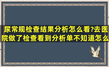 尿常规检查结果分析怎么看?去医院做了检查,看到分析单不知道怎么看...