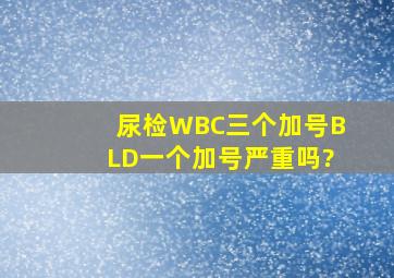 尿检WBC三个加号,BLD一个加号严重吗?》