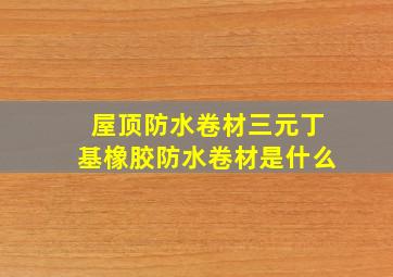 屋顶防水卷材三元丁基橡胶防水卷材是什么(