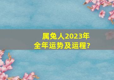 属兔人2023年全年运势及运程?