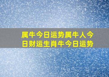 属牛今日运势属牛人今日财运生肖牛今日运势