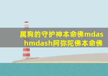 属狗的守护神本命佛——阿弥陀佛本命佛 