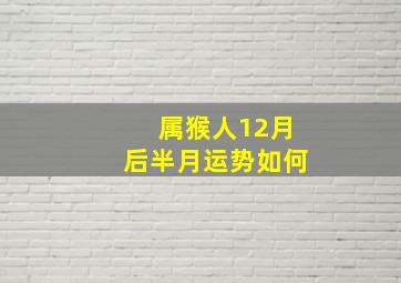 属猴人12月后半月运势如何(