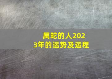 属蛇的人2023年的运势及运程