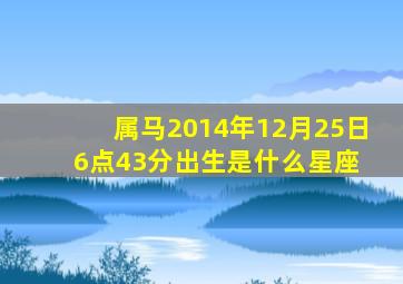 属马2014年12月25日6点43分出生是什么星座 