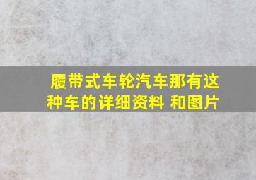 履带式车轮汽车那有这种车的详细资料 和图片