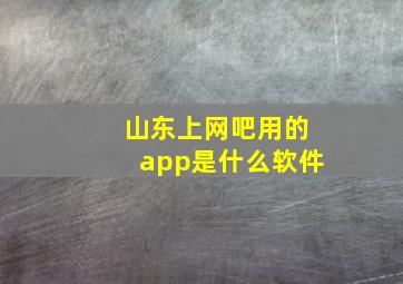 山东上网吧用的app是什么软件