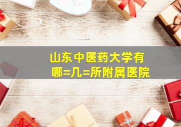 山东中医药大学有哪=几=所附属医院