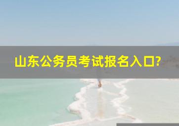 山东公务员考试报名入口?