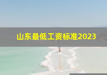 山东最低工资标准2023