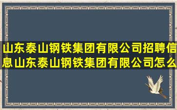 山东泰山钢铁集团有限公司招聘信息,山东泰山钢铁集团有限公司怎么样?