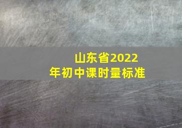 山东省2022年初中课时量标准