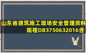 山东省《建筑施工现场安全管理资料规程》(DB3750632016)含表格