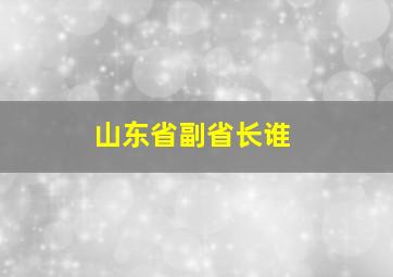 山东省副省长谁