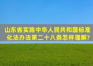 山东省实施《中华人民共和国标准化法》办法第二十八条怎样理解?