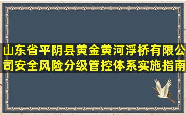 山东省平阴县黄金黄河浮桥有限公司安全风险分级管控体系实施指南 