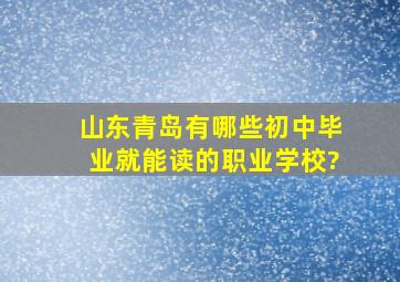 山东青岛有哪些初中毕业就能读的职业学校?