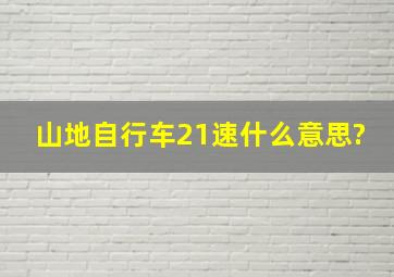 山地自行车21速什么意思?