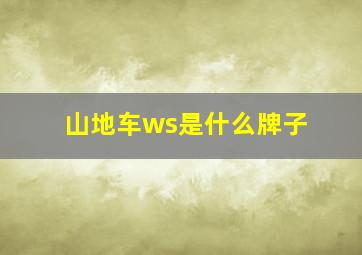 山地车ws是什么牌子