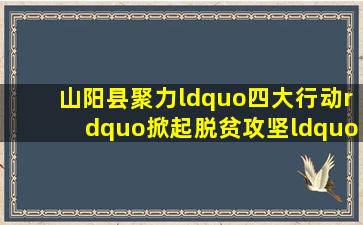 山阳县聚力“四大行动”掀起脱贫攻坚“百日冲刺”新高潮