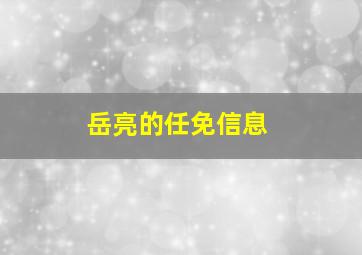 岳亮的任免信息