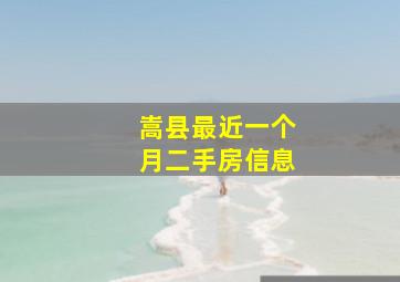 嵩县最近一个月二手房信息