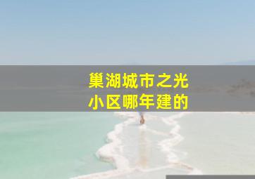 巢湖城市之光小区哪年建的