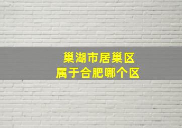 巢湖市居巢区属于合肥哪个区