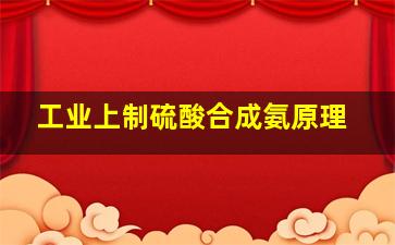 工业上制硫酸、合成氨原理