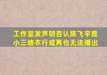 工作室发声明否认陈飞宇是小三,《皓衣行》或再也无法播出